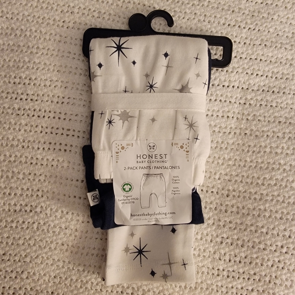 The Honest Co. Company Kids Bottoms - White and Navy Star Print